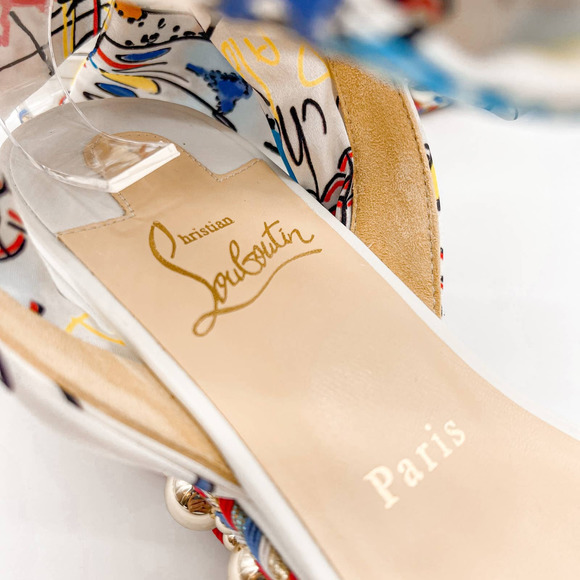 Christian Louboutin Sandals Espadrilles Flats White Leather Bow Made in Spain 39 - Picture 8 of 12